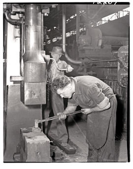 "Johannesburg, 1962. Blacksmithing in Road Transport Services. Workshops at Langlaagte."