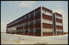 Bapsfontein, December 1982. Administration building at Sentrarand marshalling yard. [T Robberts]