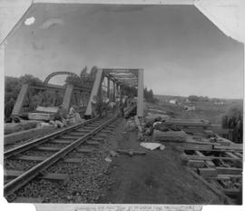 February 1903. Replacing 100 feet bridge at mile 85. View from south end.