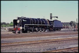 august, 1975. SAR Class 15F No 2929 'Sally' with headboard 'Historic Transport Association'.