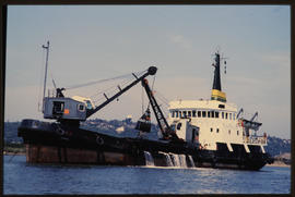 Durban, 1986. 'LH Warren' suction dredger. In Durban Harbour.