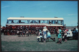 
Tribal dancers at SAR Mercedes Benz tour bus.
