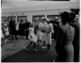 Queenstown, 6 March 1947. Arrival of Royal family at the station.
