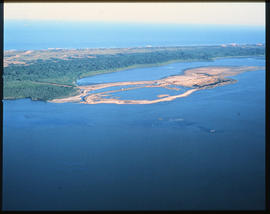 Richards Bay, August 1973. Aerial view of the future coal terminal site in Richards Bay Harbour. ...