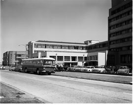 Port Elizabeth, 1965. SAR Mercedes Benz tour bus No MT16932 at Marine Hotel. Note left hand drive.
