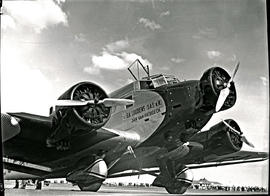 Johannesburg, 1934. Rand Airport. SAA Junkers Ju 52 ZS-AFA 'Jan Van Riebeeck' with crowd. The Ran...