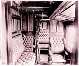 Interior of NGR family saloon of Natal Corridor Dining Express sleeping car. Later SAR type C-8.
