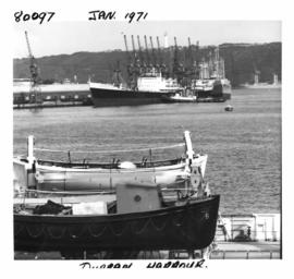Durban, January 1971. Ships in Durban Harbour.