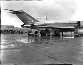 Cape Town, 1967. DF Malan airport. SAA Boeing 727 ZS-DYR 'Letaba'.