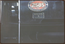 Number plate of SAR Class GO No 2585.