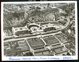 Pretoria, 1951. Aerial view of Union Buildings.