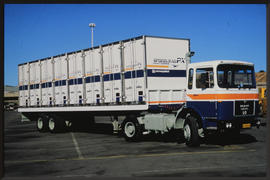 
SAR MAN diesel truck Fastfreight containers. Road regsitration BJB564W.
