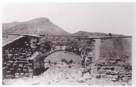 Circa 1900. Anglo-Boer War. 20' stone arch betweenThebus and Lovani. 259 miles 55 chains. Destroy...