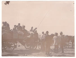 Johannesburg, circa 1900. Anglo-Boer War. Standerton Commando leaving Johannesburg.