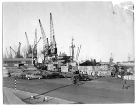 Port Elizabeth. Cranes and ship in harbour.