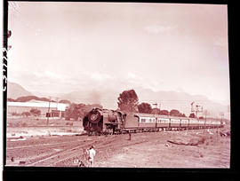Cape Town, 1950. SAR Class 23 with Orange Express leaving.