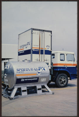 Johannesburg, 1988. Mini Fastfreight PX container at Kaserne.