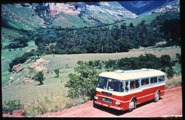
SAR Leyland Royal Tiger tour bus No MT16308 in the mountains. SAS Toeristediens.

