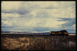 Johannesburg, August 1972. SAR Class 33-400 diesels with new Blue Train on Union line from Nigel ...