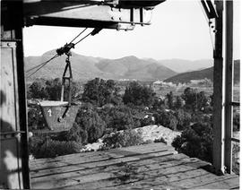 Barberton district, 1954. Aerial cableway at Havelock mine.