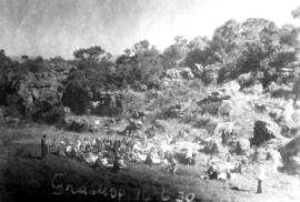 Graskop, 16 June 1930. Photographs taken during Round-in-Nine tour. Group posing outdoors.