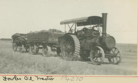 Fowler oil tractor with load.