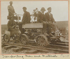 Men and materials on SAR trolley.