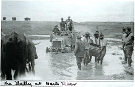 Circa 1915. Hally truck crossing the Harts River during World War One.