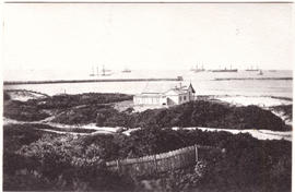 Durban, 1890. Small building at Point at Durban Harbour.
