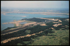 Richards Bay, November 1979. Aerial view of coal terminal in Richards Bay Harbour. [D Dannhauser]