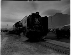 Cape Town, February 1947. SAR Class 15F 'Kaapstad' with the Royal Train.
