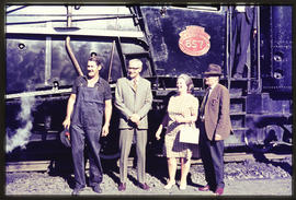 Ann Smith with dignitaries at SAR Class 16E No 857. 'Ann Smith Bloemfontein Queen' preserved outs...