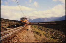 De Doorns district, 1984. Trans-Karoo Express near Matroosberg siding.