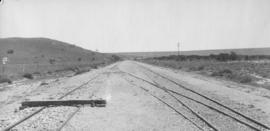 Knutsford, 1895. Railway lines with a blocking sleeper. (EH Short)