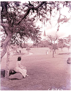 "Louis Trichardt, 1960. Park with Church of the Covenant in the distance."