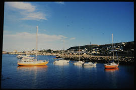 Mossel Bay, February 1987. Small yachts in Mossel Bay Harbour. [T Robberts]
