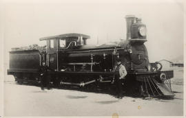 CGR 3rd class Dubs 1889 No 108 with driver and guard. Later SAR Class 03 No 0108.