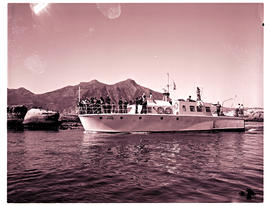 Cape Town, 1977. Tourist boat at Hout Bay.