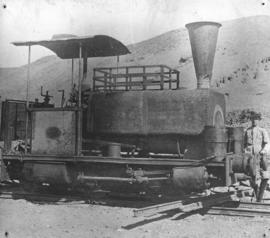 Okiep - Port Nolloth narrow gauge railway. Derailed locomotive.