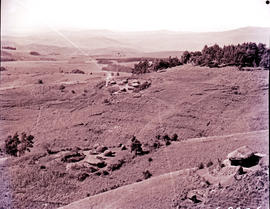"Zululand, 1961. Kraal in the distance at Nkandla."