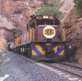 Bushveld Safari train at tunnel entrance.