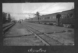 Circa 1925. Passenger train in station. (Album on Natal electrification)