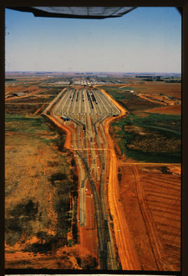 Bapsfontein, September 1984. Aerial view of Sentrarand marshalling yard. [T Robberts]