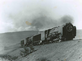 Touwsrivier district, 1957. Doublehead SAR Class 25 on goods train.
