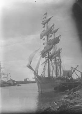 East London. Large sailship moored in Buffalo Harbour.