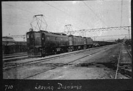Ladysmith district, circa 1925. Leaving Daimana station. (Album on Natal electrification)