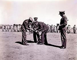 July 1941. Sonderwater. Brig Hoffe inspecting SAR&H Brigade.