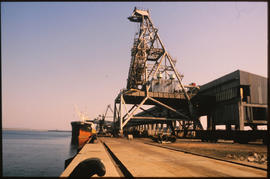 Richards Bay, July 1982. Coal loading berth at Richards Bay Harbour. [T Robberts]