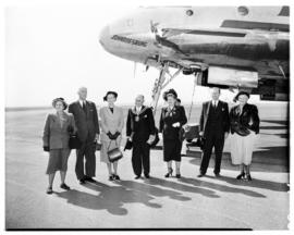 Circa 1950. Palmietfontein Airport. Christening naming ceremony of SAA Lockheed Constellation ZS-...