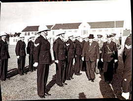 Cape Town, circa 1947. Medal parade of railway police.
